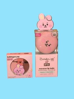 The Crème Shop x BT21 Cooky Bundle bubblegum pop macaron lip balm limited